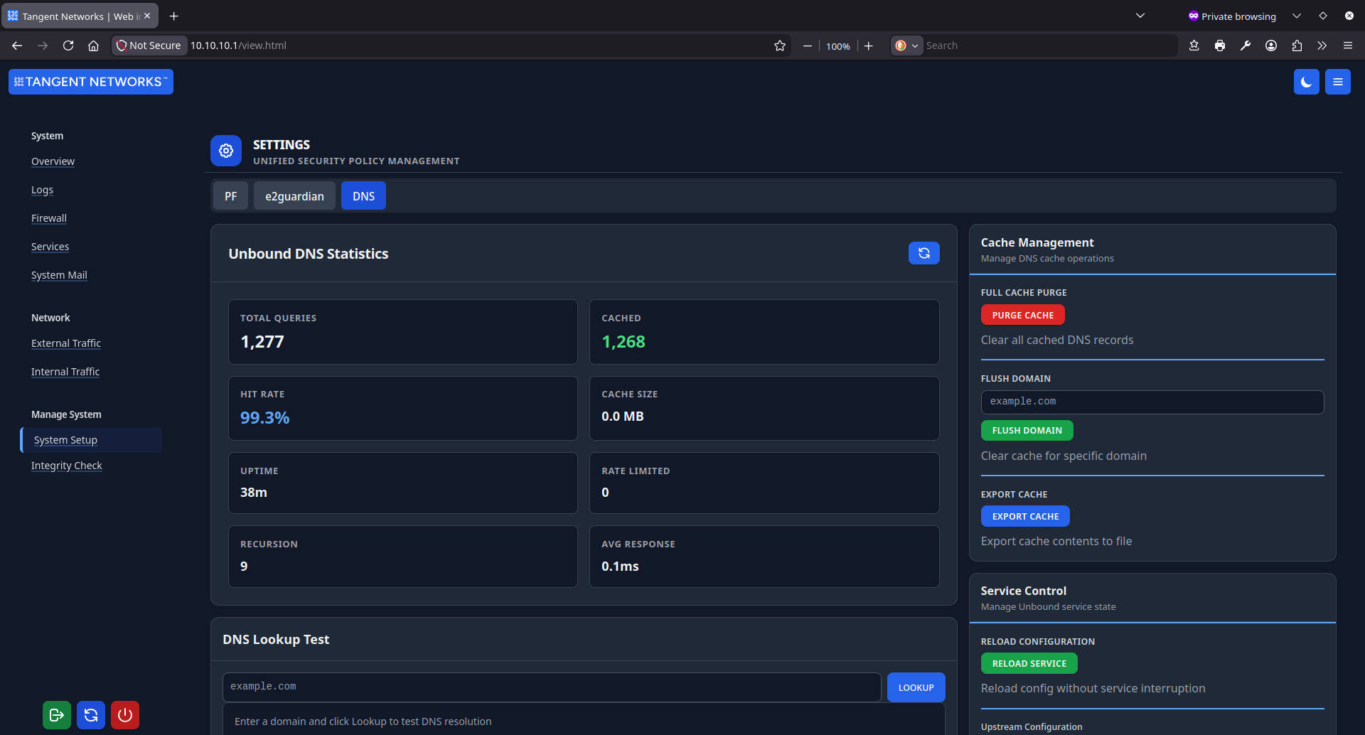 Unbound DNS Statistics